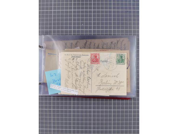 1891/1931, Sammlung “DASP LINIE HAMBURG-NEW YORK I-XXII” mit ca. 160 Briefen, Karten und GSK, dabei u.a. drei Bedarfsbelege a