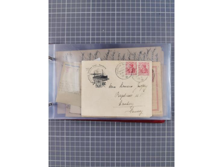 1891/1931, Sammlung “DASP LINIE HAMBURG-NEW YORK I-XXII” mit ca. 160 Briefen, Karten und GSK, dabei u.a. drei Bedarfsbelege a