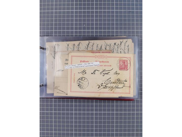 1891/1931, Sammlung “DASP LINIE HAMBURG-NEW YORK I-XXII” mit ca. 160 Briefen, Karten und GSK, dabei u.a. drei Bedarfsbelege a