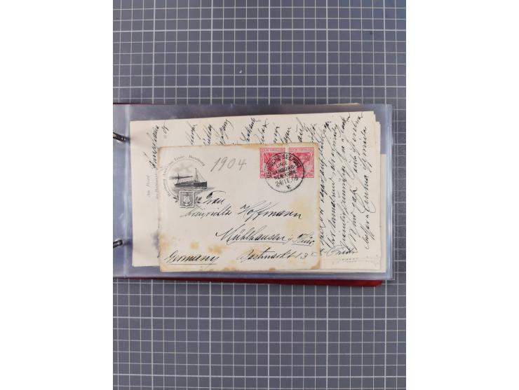 1891/1931, Sammlung “DASP LINIE HAMBURG-NEW YORK I-XXII” mit ca. 160 Briefen, Karten und GSK, dabei u.a. drei Bedarfsbelege a