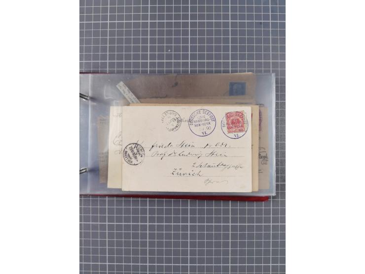 1891/1931, Sammlung “DASP LINIE HAMBURG-NEW YORK I-XXII” mit ca. 160 Briefen, Karten und GSK, dabei u.a. drei Bedarfsbelege a