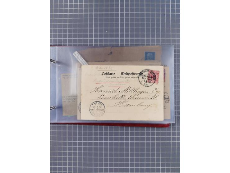 1891/1931, Sammlung “DASP LINIE HAMBURG-NEW YORK I-XXII” mit ca. 160 Briefen, Karten und GSK, dabei u.a. drei Bedarfsbelege a