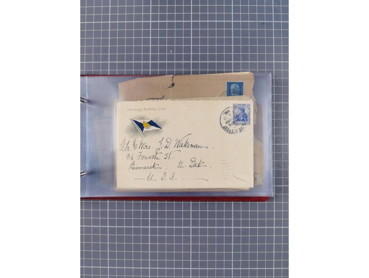 1891/1931, Sammlung “DASP LINIE HAMBURG-NEW YORK I-XXII” mit ca. 160 Briefen, Karten und GSK, dabei u.a. drei Bedarfsbelege a