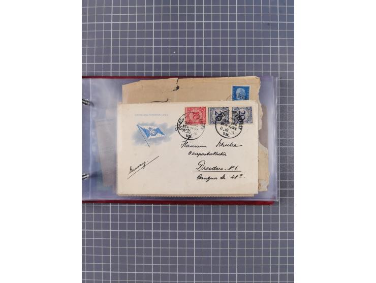 1891/1931, Sammlung “DASP LINIE HAMBURG-NEW YORK I-XXII” mit ca. 160 Briefen, Karten und GSK, dabei u.a. drei Bedarfsbelege a