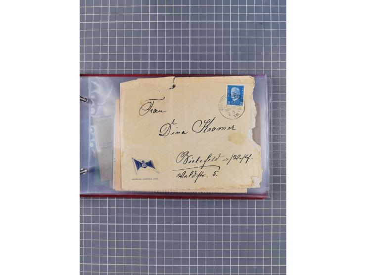 1891/1931, Sammlung “DASP LINIE HAMBURG-NEW YORK I-XXII” mit ca. 160 Briefen, Karten und GSK, dabei u.a. drei Bedarfsbelege a