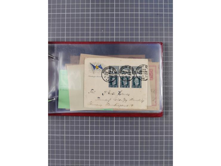 1891/1931, Sammlung “DASP LINIE HAMBURG-NEW YORK I-XXII” mit ca. 160 Briefen, Karten und GSK, dabei u.a. drei Bedarfsbelege a