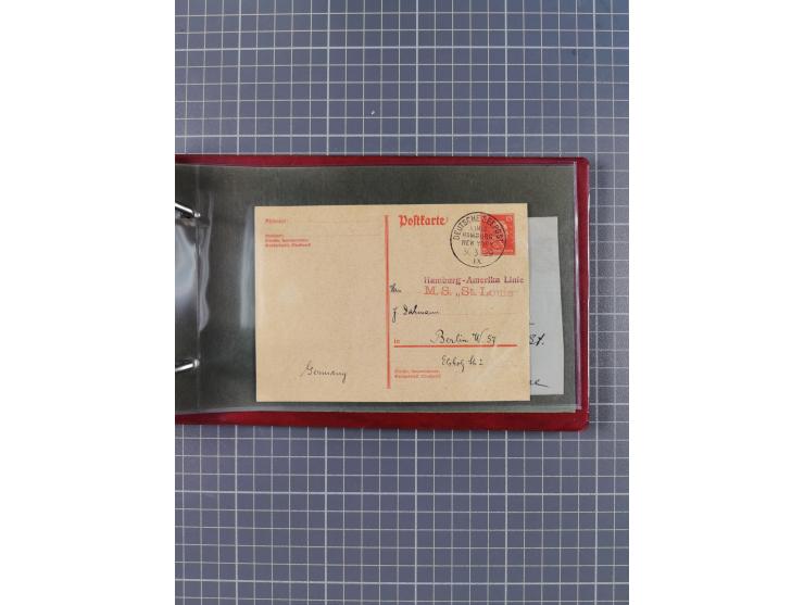 1891/1931, Sammlung “DASP LINIE HAMBURG-NEW YORK I-XXII” mit ca. 160 Briefen, Karten und GSK, dabei u.a. drei Bedarfsbelege a