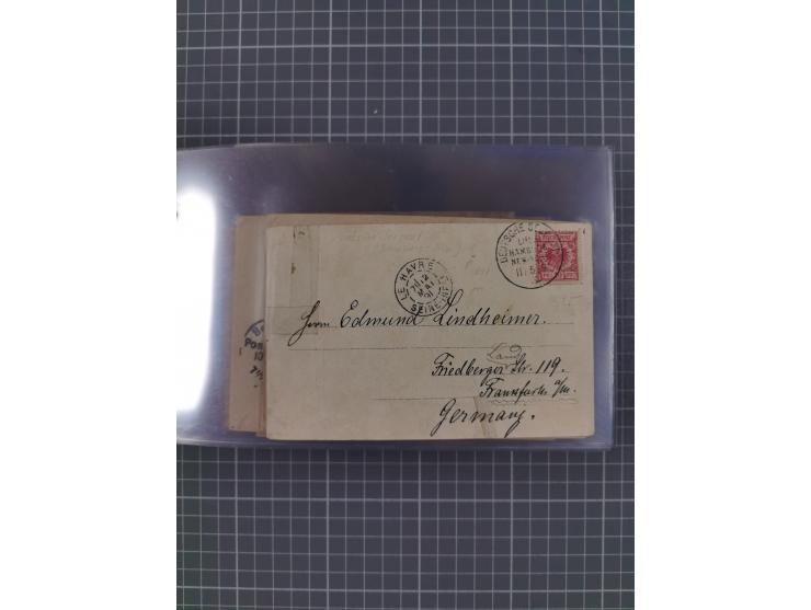 1891/1931, Sammlung “DASP LINIE HAMBURG-NEW YORK I-XXII” mit ca. 160 Briefen, Karten und GSK, dabei u.a. drei Bedarfsbelege a