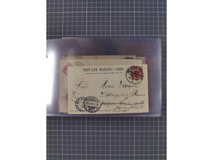 1891/1931, Sammlung “DASP LINIE HAMBURG-NEW YORK I-XXII” mit ca. 160 Briefen, Karten und GSK, dabei u.a. drei Bedarfsbelege a