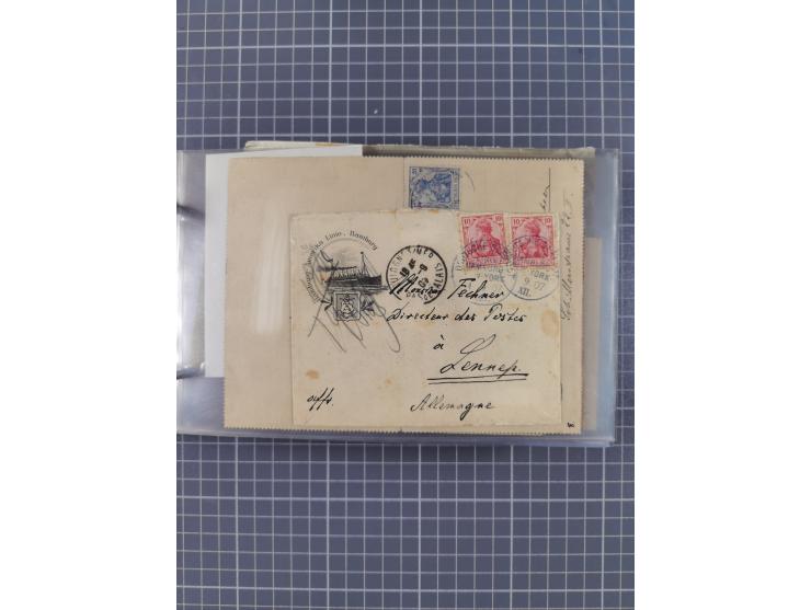 1891/1931, Sammlung “DASP LINIE HAMBURG-NEW YORK I-XXII” mit ca. 160 Briefen, Karten und GSK, dabei u.a. drei Bedarfsbelege a
