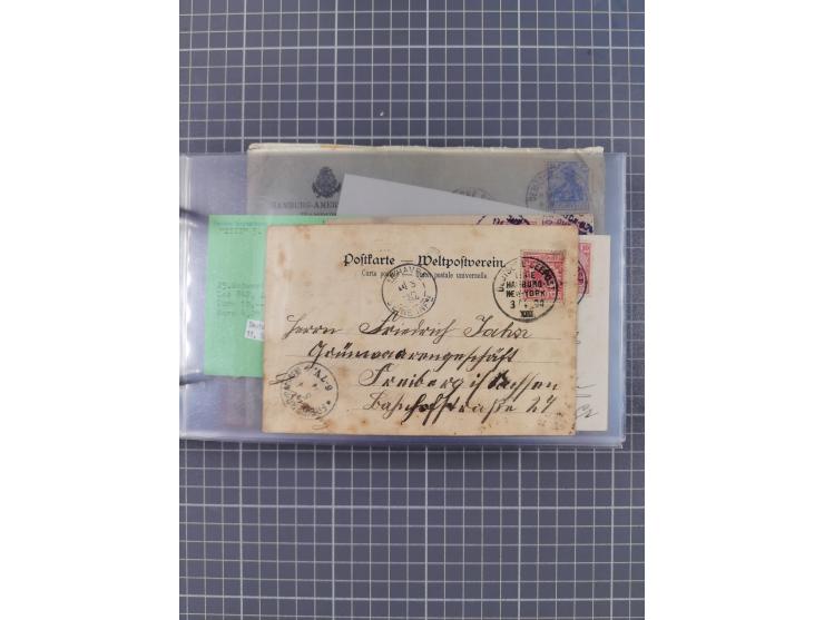 1891/1931, Sammlung “DASP LINIE HAMBURG-NEW YORK I-XXII” mit ca. 160 Briefen, Karten und GSK, dabei u.a. drei Bedarfsbelege a