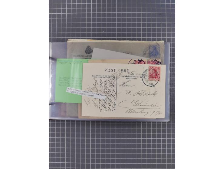1891/1931, Sammlung “DASP LINIE HAMBURG-NEW YORK I-XXII” mit ca. 160 Briefen, Karten und GSK, dabei u.a. drei Bedarfsbelege a
