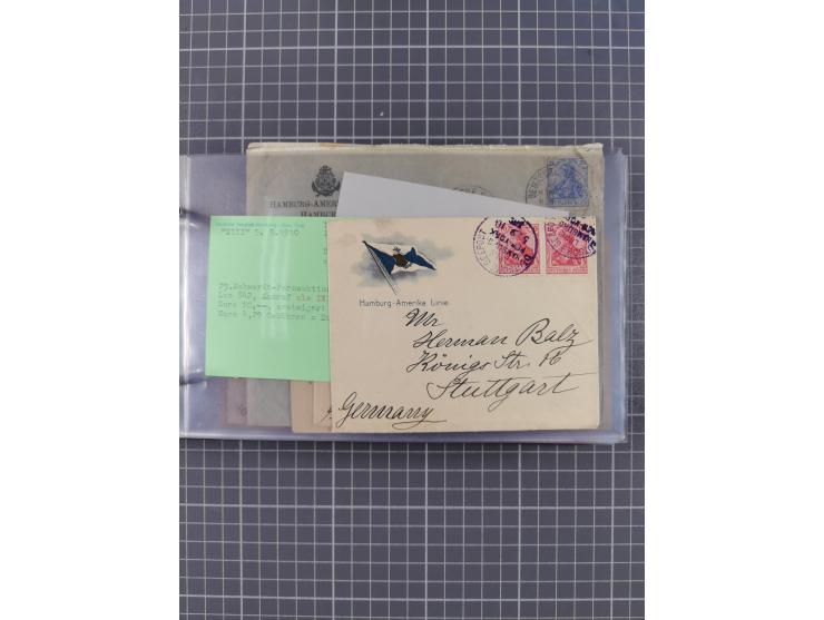 1891/1931, Sammlung “DASP LINIE HAMBURG-NEW YORK I-XXII” mit ca. 160 Briefen, Karten und GSK, dabei u.a. drei Bedarfsbelege a
