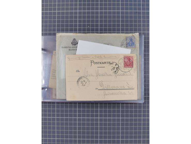 1891/1931, Sammlung “DASP LINIE HAMBURG-NEW YORK I-XXII” mit ca. 160 Briefen, Karten und GSK, dabei u.a. drei Bedarfsbelege a