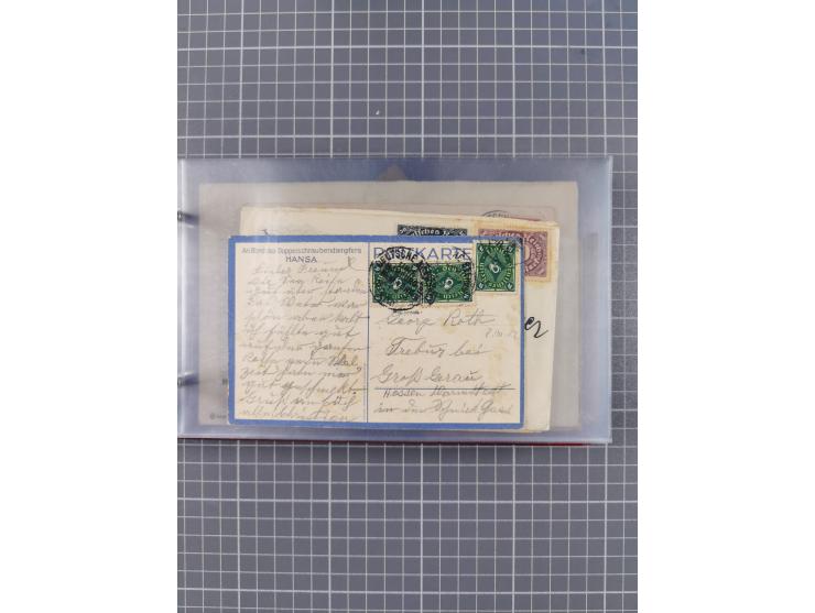 1891/1931, Sammlung “DASP LINIE HAMBURG-NEW YORK I-XXII” mit ca. 160 Briefen, Karten und GSK, dabei u.a. drei Bedarfsbelege a
