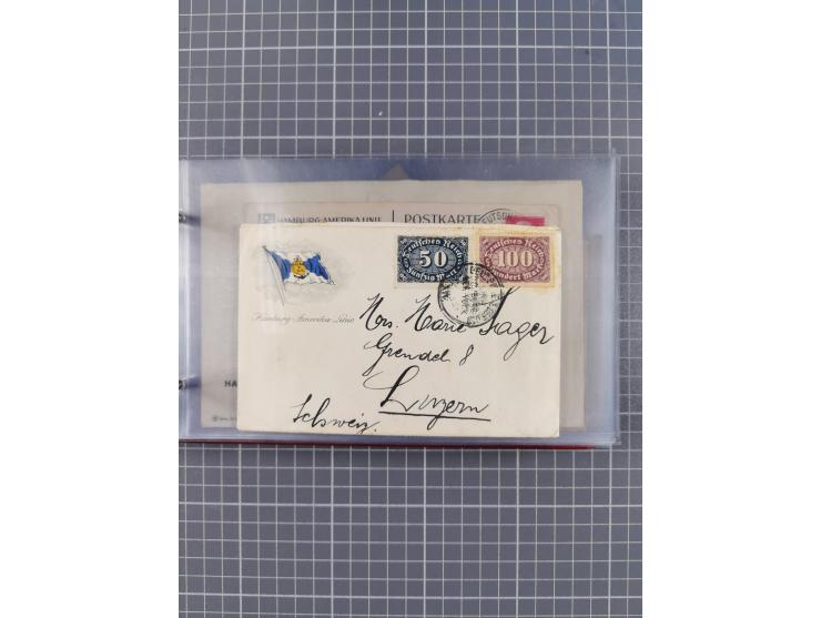 1891/1931, Sammlung “DASP LINIE HAMBURG-NEW YORK I-XXII” mit ca. 160 Briefen, Karten und GSK, dabei u.a. drei Bedarfsbelege a