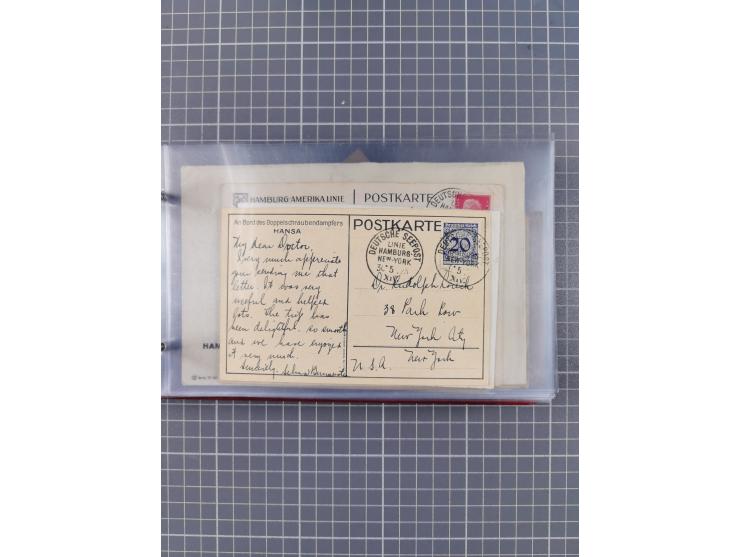 1891/1931, Sammlung “DASP LINIE HAMBURG-NEW YORK I-XXII” mit ca. 160 Briefen, Karten und GSK, dabei u.a. drei Bedarfsbelege a