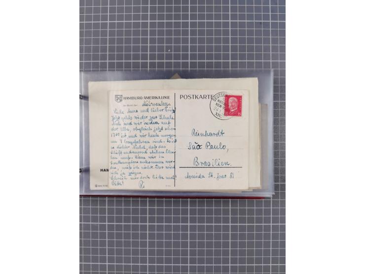 1891/1931, Sammlung “DASP LINIE HAMBURG-NEW YORK I-XXII” mit ca. 160 Briefen, Karten und GSK, dabei u.a. drei Bedarfsbelege a
