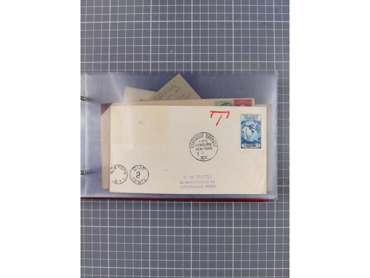 1891/1931, Sammlung “DASP LINIE HAMBURG-NEW YORK I-XXII” mit ca. 160 Briefen, Karten und GSK, dabei u.a. drei Bedarfsbelege a