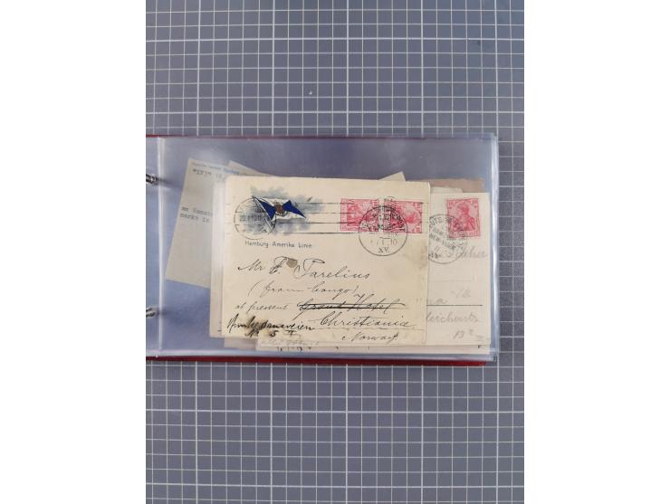 1891/1931, Sammlung “DASP LINIE HAMBURG-NEW YORK I-XXII” mit ca. 160 Briefen, Karten und GSK, dabei u.a. drei Bedarfsbelege a