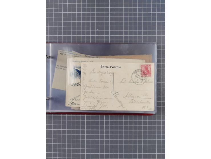 1891/1931, Sammlung “DASP LINIE HAMBURG-NEW YORK I-XXII” mit ca. 160 Briefen, Karten und GSK, dabei u.a. drei Bedarfsbelege a