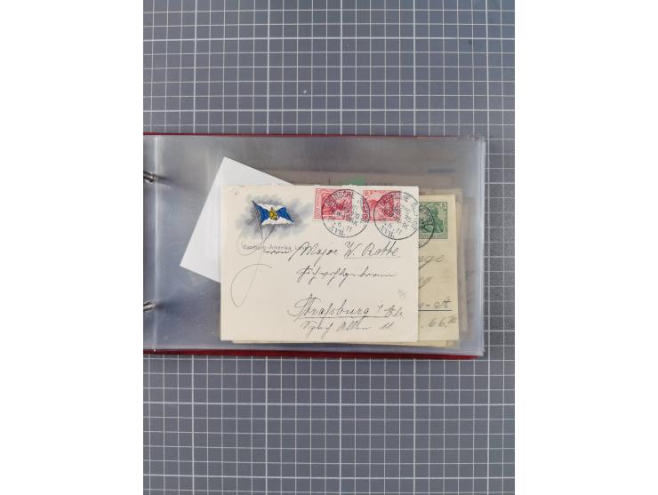 1891/1931, Sammlung “DASP LINIE HAMBURG-NEW YORK I-XXII” mit ca. 160 Briefen, Karten und GSK, dabei u.a. drei Bedarfsbelege a
