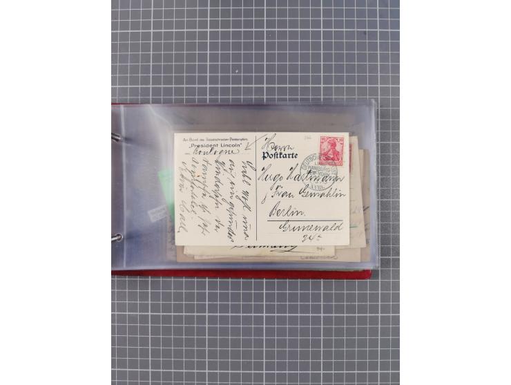 1891/1931, Sammlung “DASP LINIE HAMBURG-NEW YORK I-XXII” mit ca. 160 Briefen, Karten und GSK, dabei u.a. drei Bedarfsbelege a