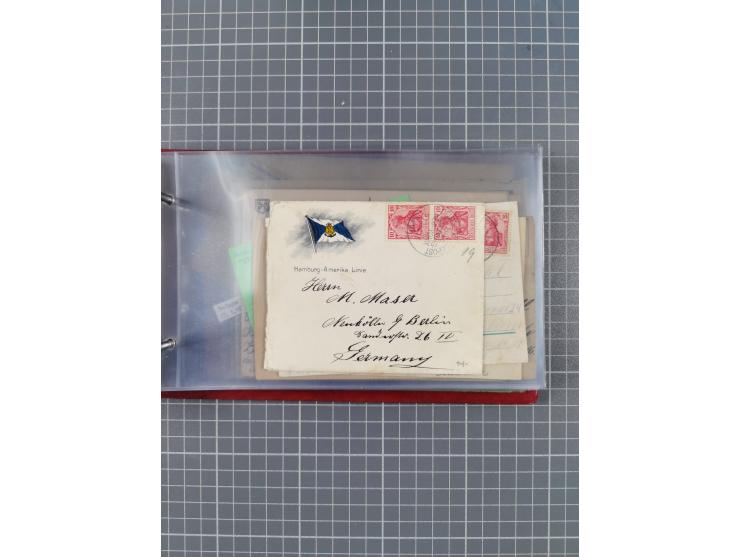 1891/1931, Sammlung “DASP LINIE HAMBURG-NEW YORK I-XXII” mit ca. 160 Briefen, Karten und GSK, dabei u.a. drei Bedarfsbelege a