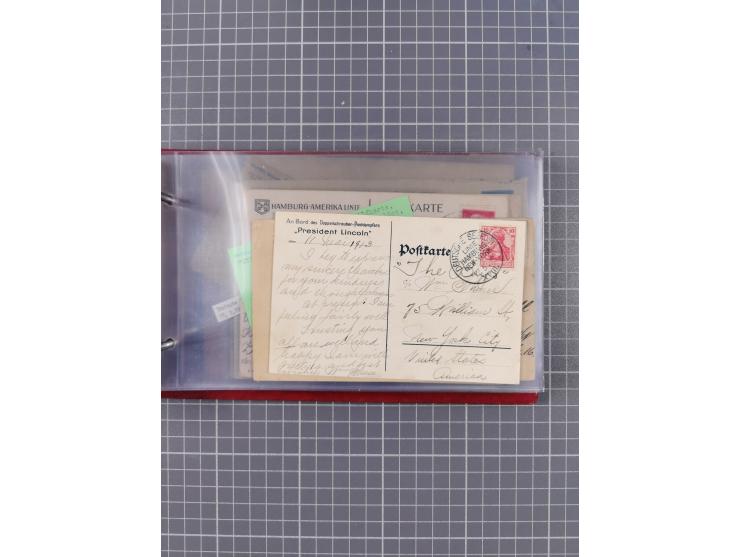 1891/1931, Sammlung “DASP LINIE HAMBURG-NEW YORK I-XXII” mit ca. 160 Briefen, Karten und GSK, dabei u.a. drei Bedarfsbelege a