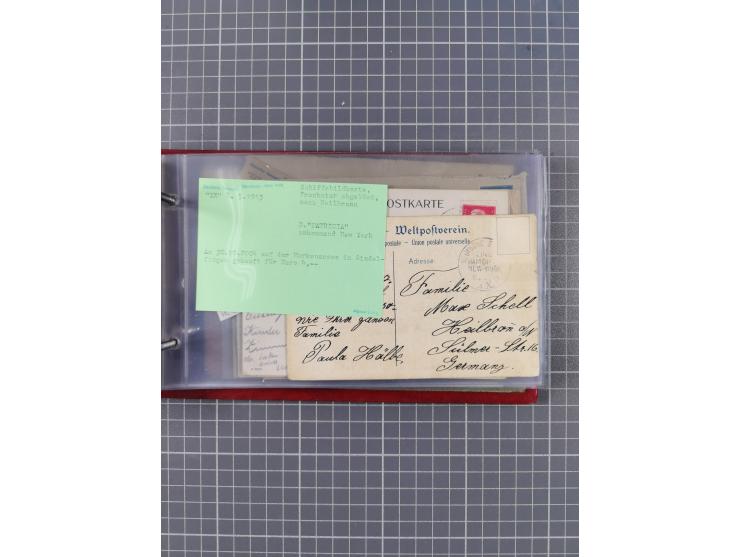 1891/1931, Sammlung “DASP LINIE HAMBURG-NEW YORK I-XXII” mit ca. 160 Briefen, Karten und GSK, dabei u.a. drei Bedarfsbelege a
