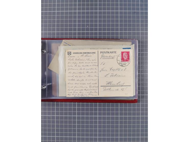 1891/1931, Sammlung “DASP LINIE HAMBURG-NEW YORK I-XXII” mit ca. 160 Briefen, Karten und GSK, dabei u.a. drei Bedarfsbelege a