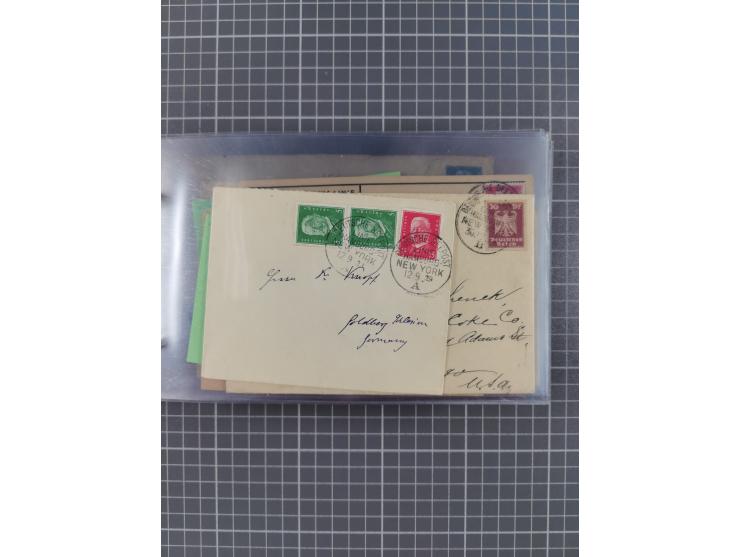 1924/39, Sammlung “DASP LINIE HAMBURG-NEW YORK A-E” und Stempel “D. DEUTSCHLAND bis D.NEW YORK” mit ca. 55 Briefen, Karten un