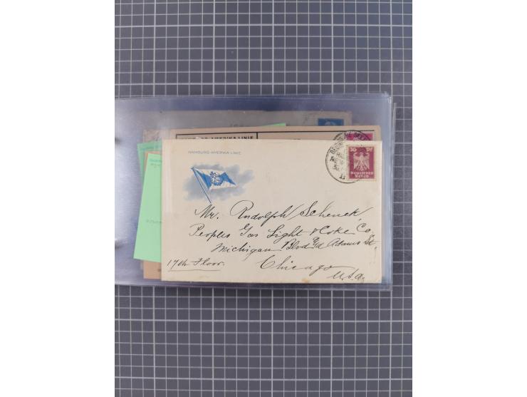 1924/39, Sammlung “DASP LINIE HAMBURG-NEW YORK A-E” und Stempel “D. DEUTSCHLAND bis D.NEW YORK” mit ca. 55 Briefen, Karten un