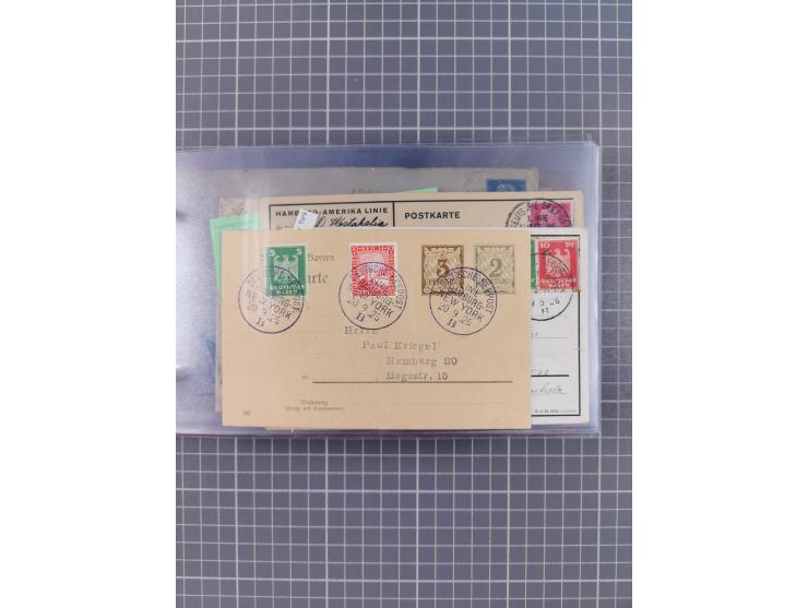 1924/39, Sammlung “DASP LINIE HAMBURG-NEW YORK A-E” und Stempel “D. DEUTSCHLAND bis D.NEW YORK” mit ca. 55 Briefen, Karten un