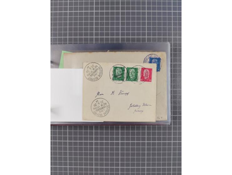 1924/39, Sammlung “DASP LINIE HAMBURG-NEW YORK A-E” und Stempel “D. DEUTSCHLAND bis D.NEW YORK” mit ca. 55 Briefen, Karten un