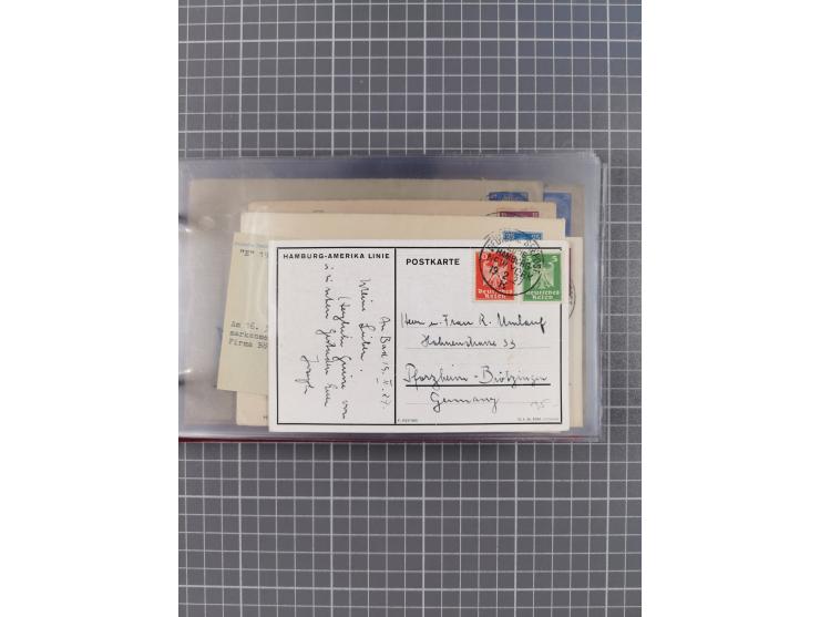 1924/39, Sammlung “DASP LINIE HAMBURG-NEW YORK A-E” und Stempel “D. DEUTSCHLAND bis D.NEW YORK” mit ca. 55 Briefen, Karten un