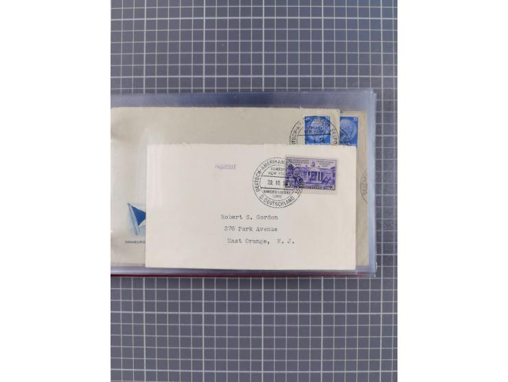 1924/39, Sammlung “DASP LINIE HAMBURG-NEW YORK A-E” und Stempel “D. DEUTSCHLAND bis D.NEW YORK” mit ca. 55 Briefen, Karten un