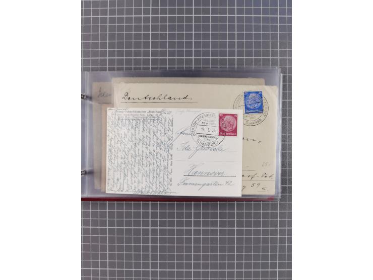 1924/39, Sammlung “DASP LINIE HAMBURG-NEW YORK A-E” und Stempel “D. DEUTSCHLAND bis D.NEW YORK” mit ca. 55 Briefen, Karten un