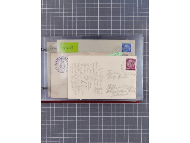 1924/39, Sammlung “DASP LINIE HAMBURG-NEW YORK A-E” und Stempel “D. DEUTSCHLAND bis D.NEW YORK” mit ca. 55 Briefen, Karten un