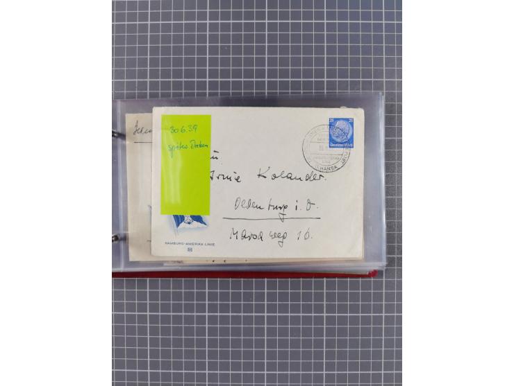 1924/39, Sammlung “DASP LINIE HAMBURG-NEW YORK A-E” und Stempel “D. DEUTSCHLAND bis D.NEW YORK” mit ca. 55 Briefen, Karten un