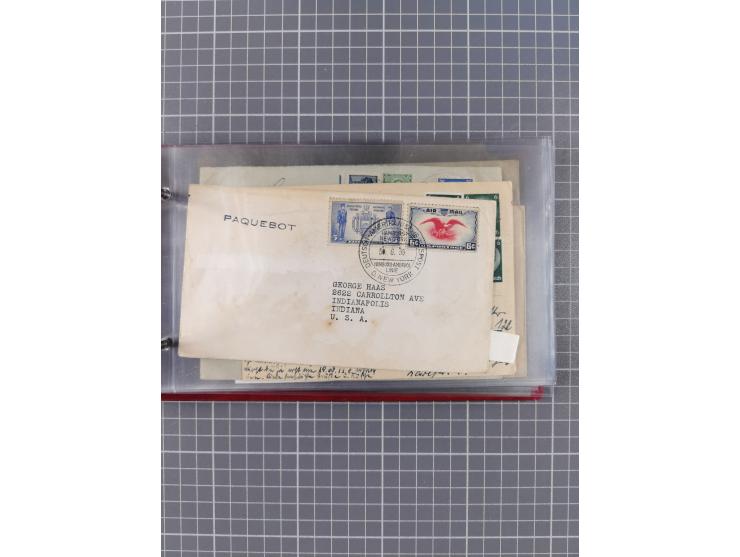 1924/39, Sammlung “DASP LINIE HAMBURG-NEW YORK A-E” und Stempel “D. DEUTSCHLAND bis D.NEW YORK” mit ca. 55 Briefen, Karten un