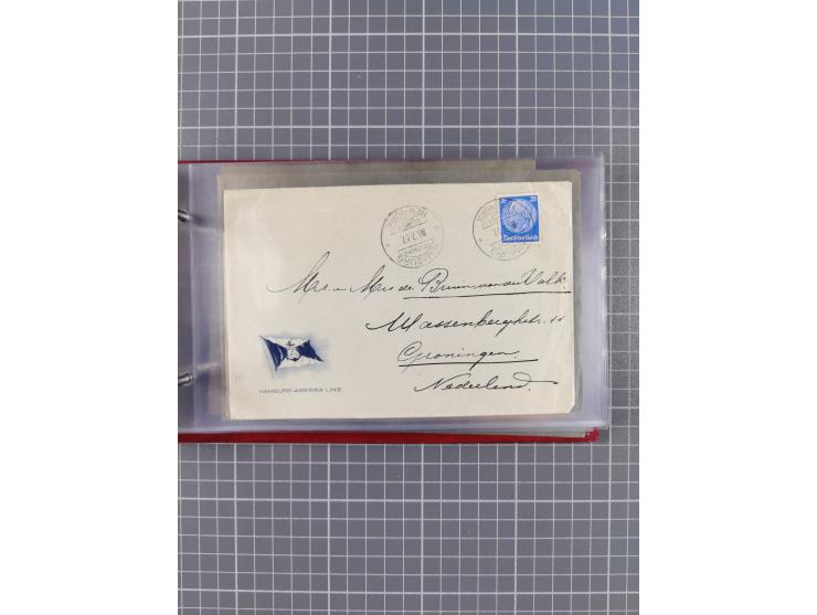 1924/39, Sammlung “DASP LINIE HAMBURG-NEW YORK A-E” und Stempel “D. DEUTSCHLAND bis D.NEW YORK” mit ca. 55 Briefen, Karten un