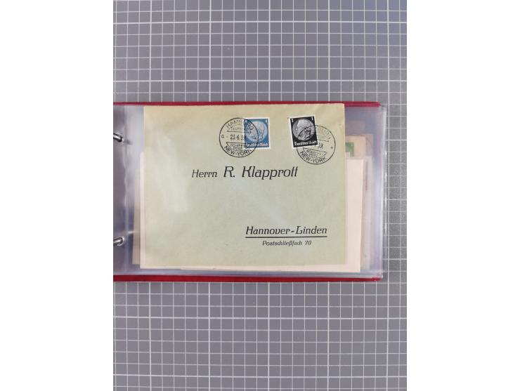 1924/39, Sammlung “DASP LINIE HAMBURG-NEW YORK A-E” und Stempel “D. DEUTSCHLAND bis D.NEW YORK” mit ca. 55 Briefen, Karten un