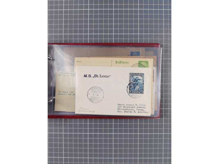 1924/39, Sammlung “DASP LINIE HAMBURG-NEW YORK A-E” und Stempel “D. DEUTSCHLAND bis D.NEW YORK” mit ca. 55 Briefen, Karten un