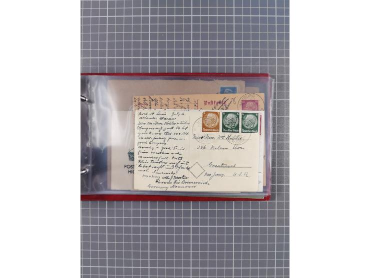 1924/39, Sammlung “DASP LINIE HAMBURG-NEW YORK A-E” und Stempel “D. DEUTSCHLAND bis D.NEW YORK” mit ca. 55 Briefen, Karten un