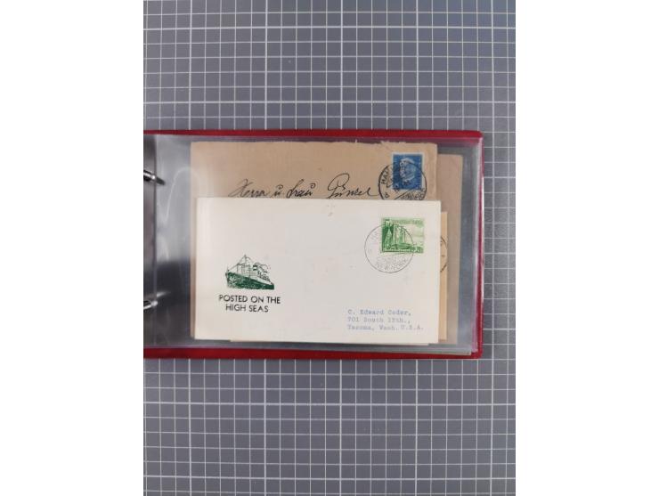 1924/39, Sammlung “DASP LINIE HAMBURG-NEW YORK A-E” und Stempel “D. DEUTSCHLAND bis D.NEW YORK” mit ca. 55 Briefen, Karten un