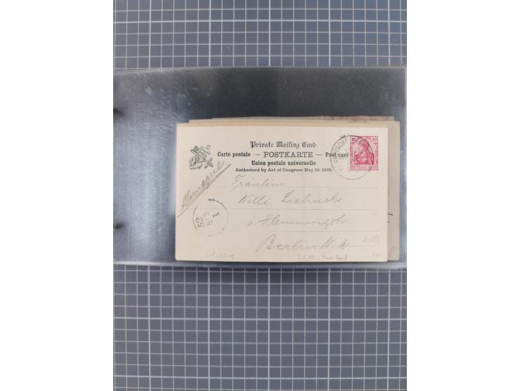 1900/37, kleine Sammlung “DSP OST-ASIATIISCHE LINIE” mit fast 70 Briefen, Karten und GSK inkl. weniger Belege “BREMEN-OSTASIE