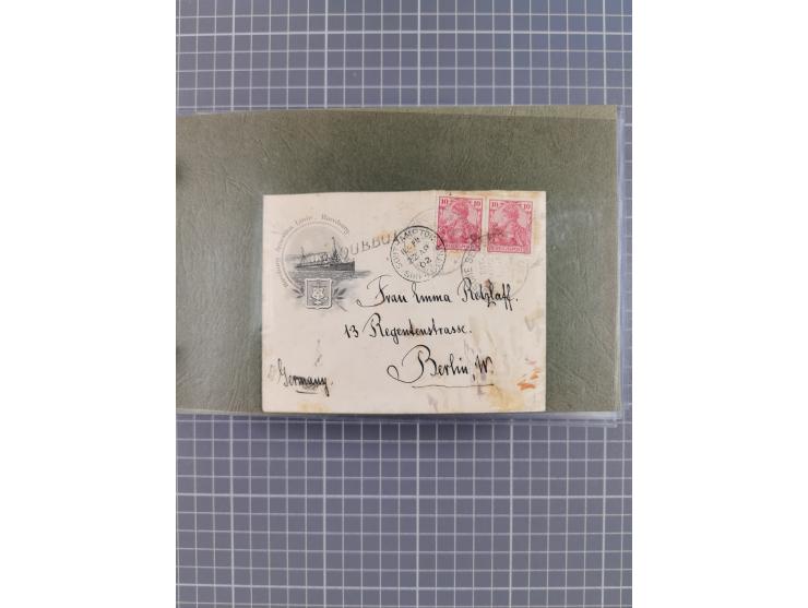 1900/37, kleine Sammlung “DSP OST-ASIATIISCHE LINIE” mit fast 70 Briefen, Karten und GSK inkl. weniger Belege “BREMEN-OSTASIE