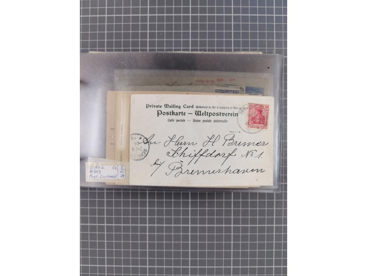 1900/37, kleine Sammlung “DSP OST-ASIATIISCHE LINIE” mit fast 70 Briefen, Karten und GSK inkl. weniger Belege “BREMEN-OSTASIE