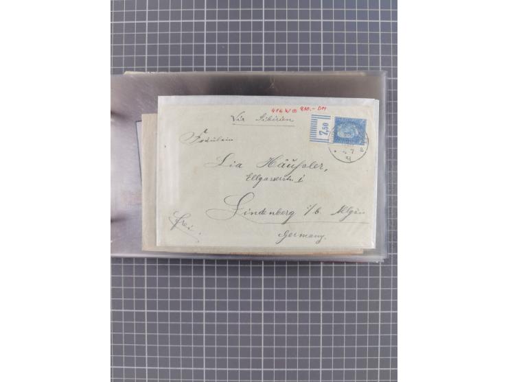 1900/37, kleine Sammlung “DSP OST-ASIATIISCHE LINIE” mit fast 70 Briefen, Karten und GSK inkl. weniger Belege “BREMEN-OSTASIE